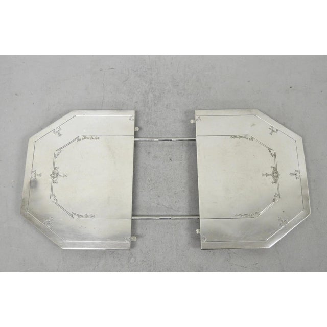 Victorian Antique Sheffield Victorian Silver Plated Expanding Octagonal Pot Trivet For Sale - Image 3 of 14