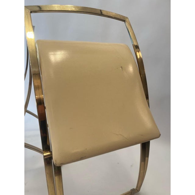 Vintage Luisa Folding Chairs in Leather and Brass by Marcello Cuneo for Mobel Italia, 1970, Set of 6 For Sale - Image 10 of 18