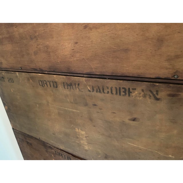 Antique Widman Quartersawn Tiger Oak 4-Stack Barrister Lawyers Bookcase For Sale - Image 9 of 18