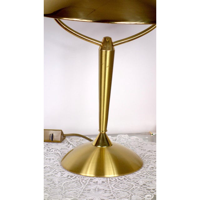 Vintage Halogen Brass Mushroom Table Lamp from Sölken Leuchten, 1970s For Sale - Image 4 of 8