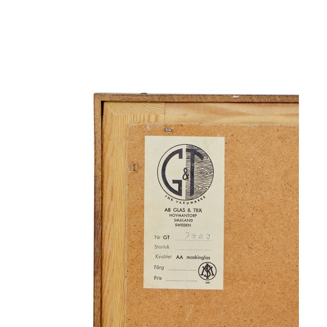 Swedish Oak Framed Harlequin Mirror by Glas & Tra, 1960 For Sale - Image 6 of 7
