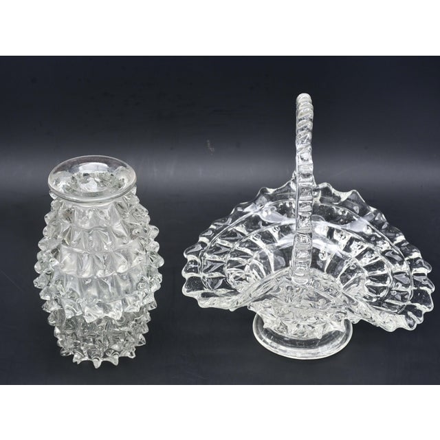 Set of 2 Ercole Barovier Rostrato Murano Italian Glass Vase for Barovier & Toso For Sale - Image 10 of 13