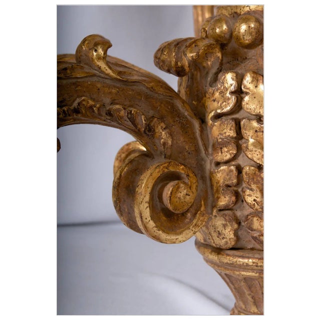 1990s Baroque Style Giltwood Chandelier For Sale - Image 4 of 5