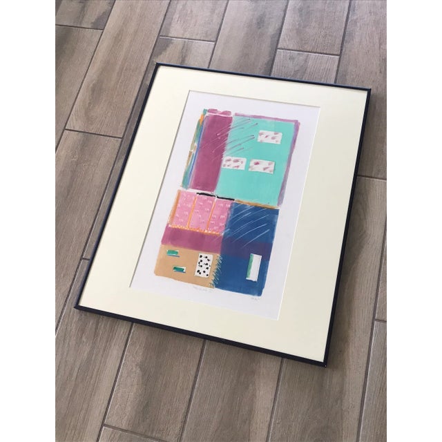 Nasser Almulhim Original Abstract Mixed Media Painting on Paper, Signed and Framed For Sale - Image 4 of 10