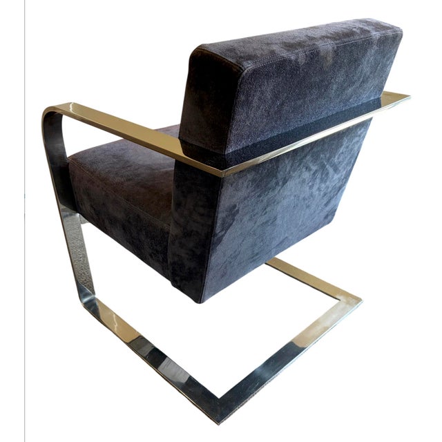 Ralph Lauren 1990s Ralph Lauren Penthouse Modern Chrome and Suede Lounge Chairs For Sale - Image 4 of 9