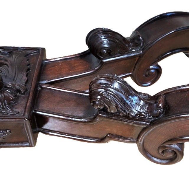 Irish Style Sideboard Carved Mahogany North Wind Face Console Table For Sale - Image 10 of 17