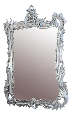 Art Nouveau Silver Gilt Mirror with Floral Frame