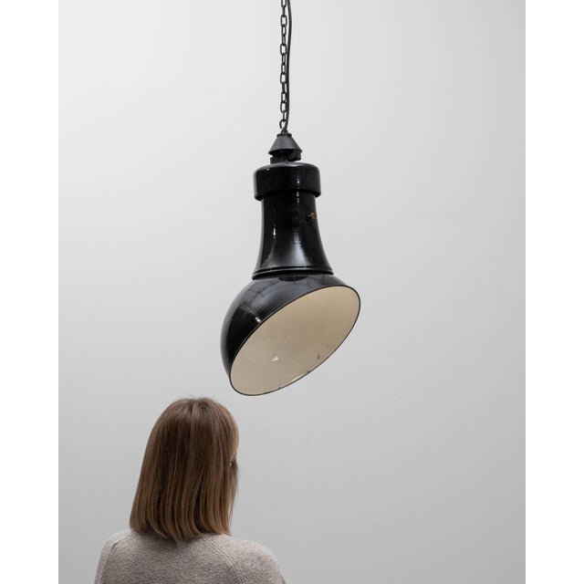 1930s Czech Metal Industrial Angular Pendant Lamp For Sale - Image 18 of 18