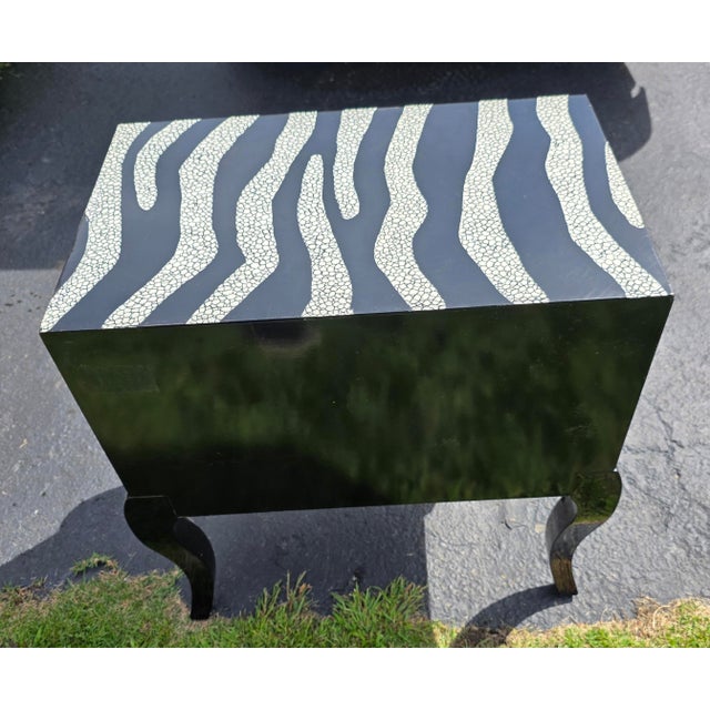 Postmodern 1990s Postmodeen Zebra Print 2 Door Cabinet Buffet Sideboard Console For Sale - Image 3 of 12
