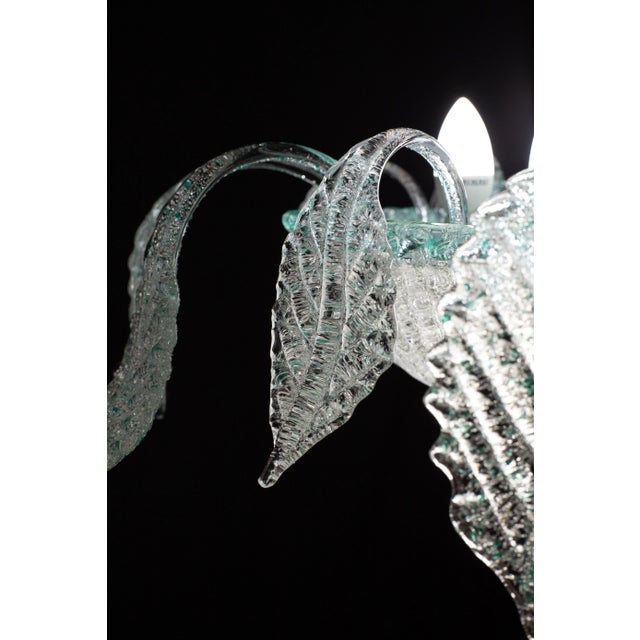 Vintage Venetian Turquoise Murano Glass Chandelier For Sale - Image 9 of 12