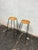 Mid 20th Century Pair of Mid-Century Modern Woven Rattan and Black Iron Bar Stools For Sale - Image 5 of 6