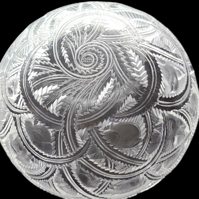Lalique France Pinsons Crystal Centerpiece Bowl With Frosted Finches 9.125" For Sale - Image 15 of 18