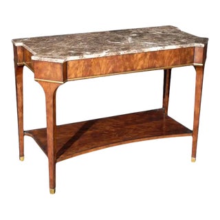 Vintage Mahogany and Marble Top Occasional Table For Sale