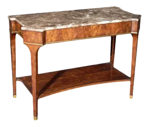 Vintage Mahogany and Marble Top Occasional Table