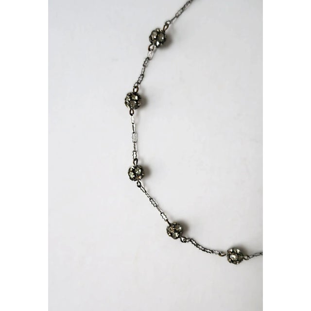 Vintage Rhinestone Ball Collar Choker Necklace, Adjustable, Early to Mid-20th Century For Sale In New York - Image 6 of 8
