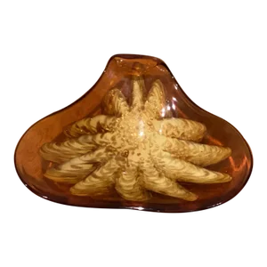 Retro Murano Art Glass Amber Bowl 1960, Italy