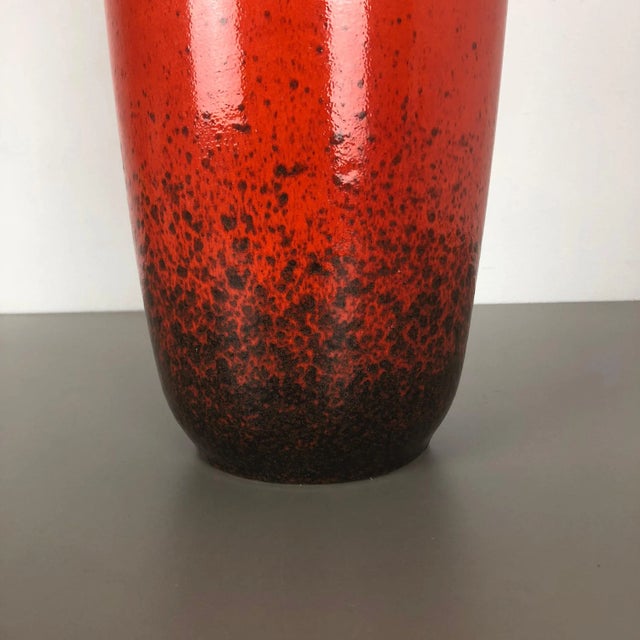 1970s Large Multi-Color Pottery Super Fat Lava 517-45 Vase from Scheurich WGP, 1970s For Sale - Image 5 of 18