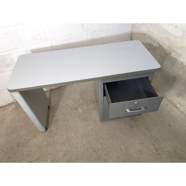 Metal Small Vintage Desk from Roneo, 1950s For Sale - Image 7 of 11