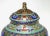 Antique Chinese Champleve Cloisonné Blue, Pink and Green Enamel Covered Urn With Gold Foo Lion Finial For Sale In Tampa - Image 6 of 9