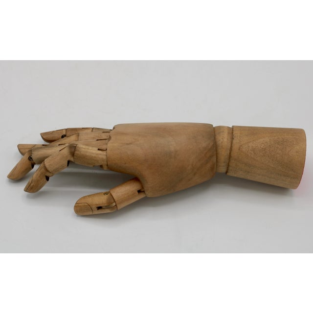 Large 1930s Vintage French Articulated Wooden Hand For Sale In Tulsa - Image 6 of 8