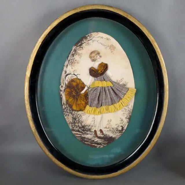 Art Nouveau Diarama with Lady in Summer Wind, 1900s For Sale - Image 3 of 3