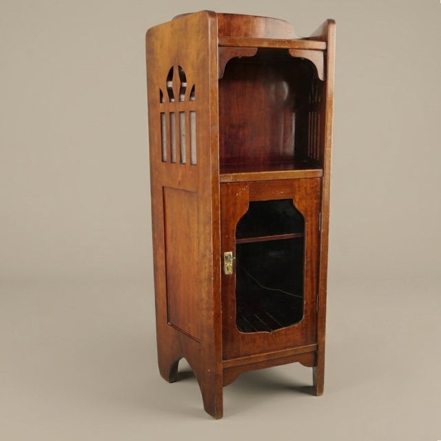 Brown Jugendstil Gramophone and Record Storage Cabinet, Austria, 1910s For Sale - Image 8 of 8