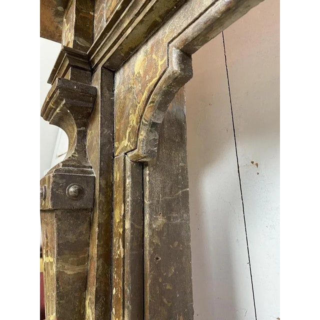 Brown Antique Wooden Fireplace Mantle, 1900s For Sale - Image 8 of 18