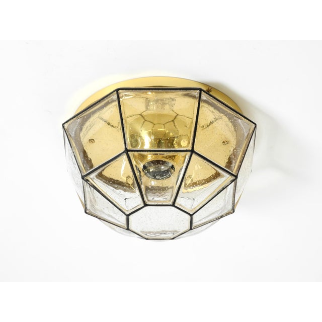 Metal Vintage Glass Ceiling Lamp in Octagon Shape from Limburg, 1970s For Sale - Image 7 of 18