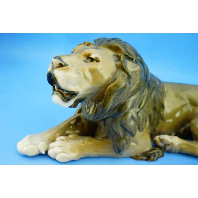 20th Century Porcelain Model 1268 Lion Sculpture by Lauritz Jensen for Royal Copenhagen, Denmark For Sale - Image 15 of 18
