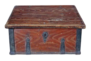 19th Century Scandinavian Hand Painted Pine Strong Box