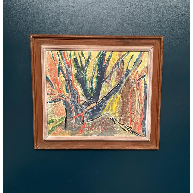Alam, Trees (Abstract Composition), 1952, Oil on Panel, Framed For Sale - Image 12 of 16