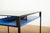Coffee Table in Black Lacquered Metal Square Tube and Glass Top with Blue Metal Shelf For Sale - Image 6 of 11