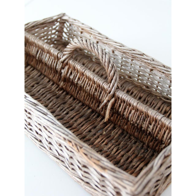 Vintage Divided Wicker Gathering Basket For Sale - Image 13 of 15