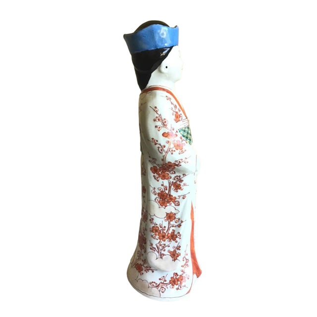 Asian Vintage Asian Female Emperess Handcrafted Hand Painted Porcelain Figurine For Sale - Image 3 of 5