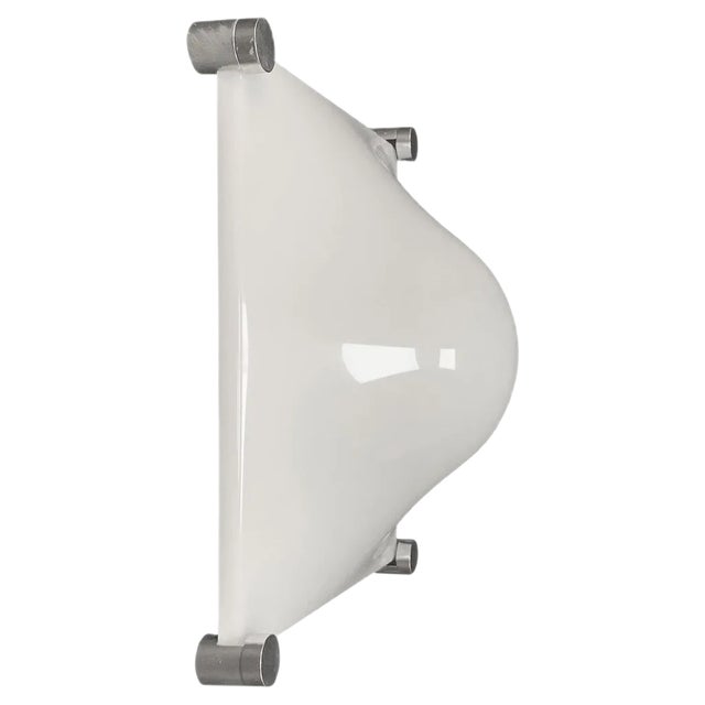 Mid-Century Italian White Acrylic Glass Bubble Lamp Wall Light by Elio Martinelli for Martinelli Luce, 1960s For Sale