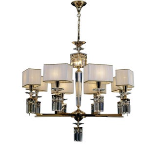Collection Topazio Chandelier, Metal and Crystal, NCS 262 by Jago For Sale
