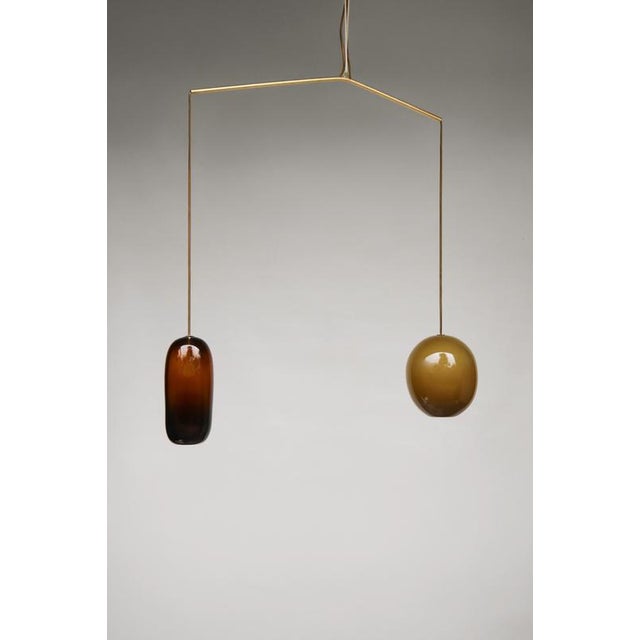 Contemporary No. 134 Sculptural Light in Handblown Glass and Brass by Milla Vaahtera For Sale - Image 3 of 7
