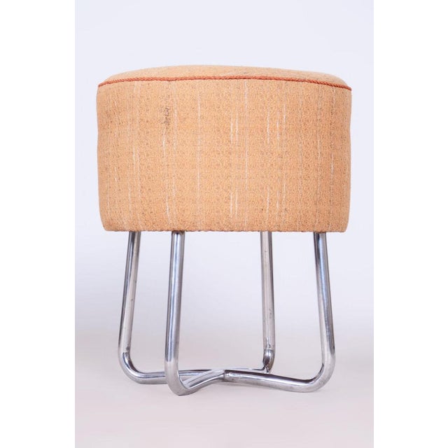 Beige Bauhaus Stool in Chrome-Plated Steel, 1930s For Sale - Image 8 of 9