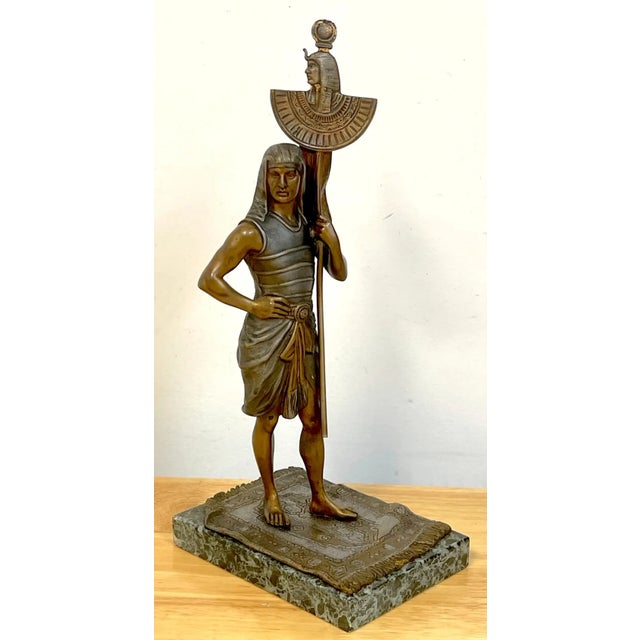 Metal Early 20th Century Vienna Cold Painted Bronze Egyptian Attendant For Sale - Image 7 of 13