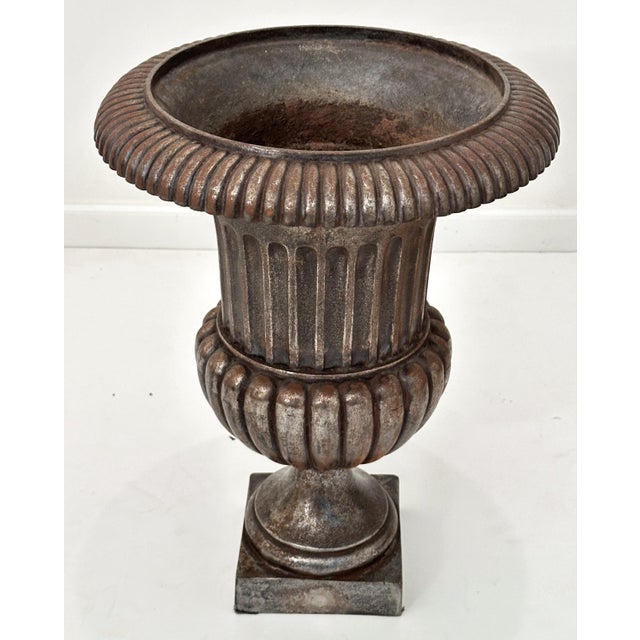 Bronze English Garden Urns or Planters of Burnished Cast Iron 'Priced Individually' For Sale - Image 8 of 9