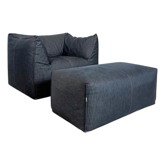 Set of Armchair and Ottoman attributed to Mario Bellini for Le Bambole, Italy, 1970s For Sale