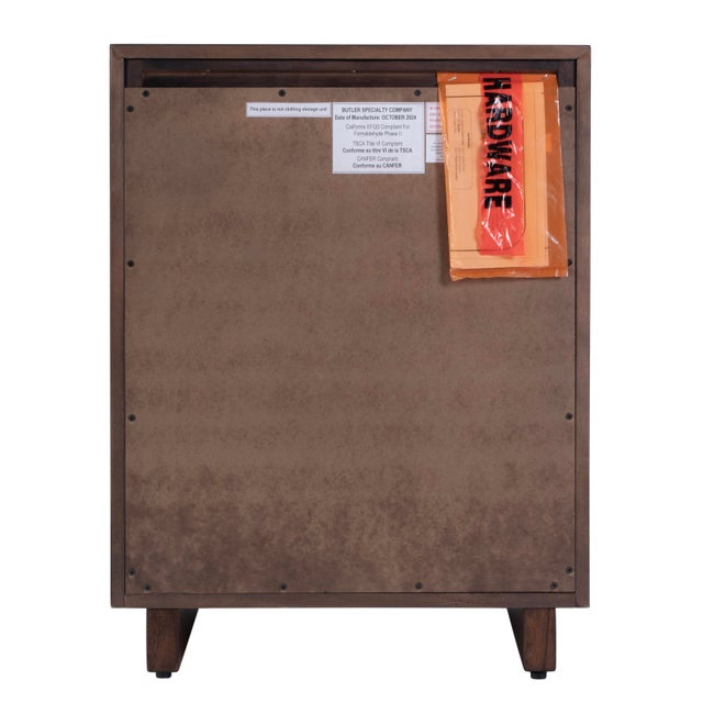 Halmstad 22 in. W Rectangular Wood Panel 3 Drawer Narrow Nightstand, Brown For Sale - Image 9 of 11