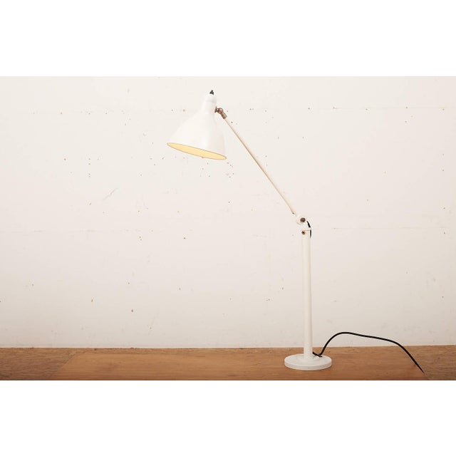 White Painted Metal Table Lamp with White Sheet Metal Shade For Sale - Image 11 of 11