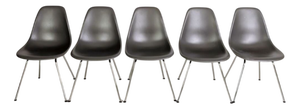 Grey Side Chairs by Charles & Ray Eames for Vitra, Set of 5