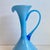 Mid 20th Century Italian Art Glass Pitcher Sky Blue Cased Glass Turquoise Vessel Attributed to Empoli Italy For Sale - Image 5 of 9