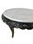 Black Vintage French-Style Round Marble-Top Coffee Table With Black Cabriole Base For Sale - Image 8 of 11