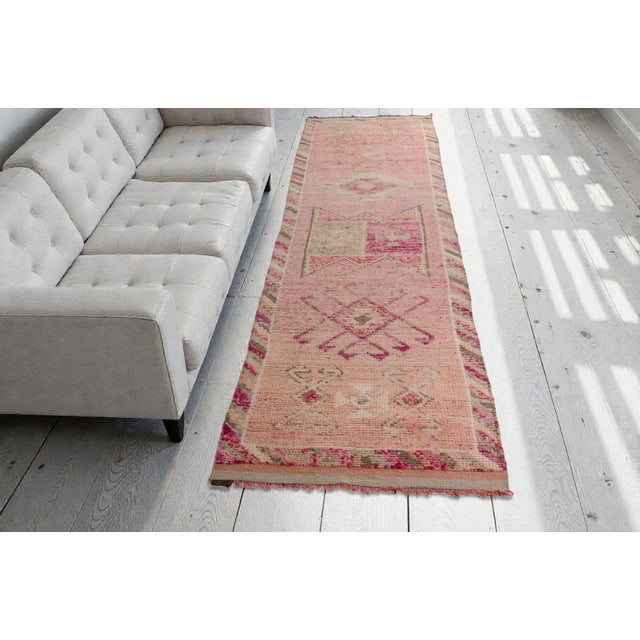 Turkish Vintage Handknotted Runner For Sale - Image 3 of 10