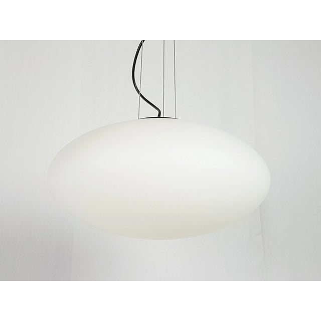 Italian White Opaline Glass Pendant Lamp from Stilnovo, 1960s For Sale - Image 6 of 9