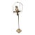 Vintage Brass & Copper Parrot on Perch With Stand & Hoop, Attributed to S. Bustamonte For Sale