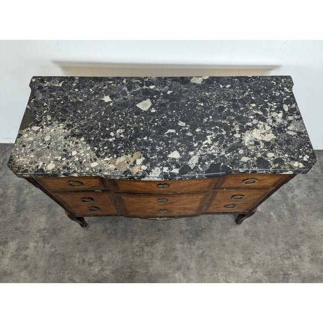 Vintage Transition Marquetry Commode For Sale - Image 3 of 10